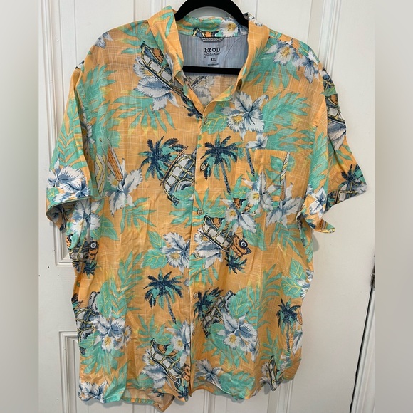 Izod Other - Izod Saltwater Men’s Casual Button Down Shirt Hawaiian Tropical Sz XXL